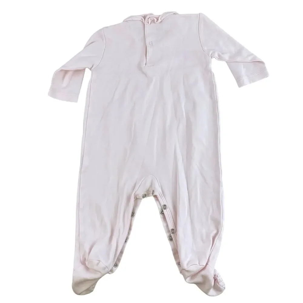 Kissy Kissy Baby Girls Pink Long Sleeve Ruffle Frogsuit One Piece Onesie Size 9M